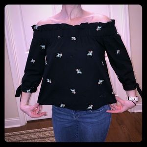 Black off shoulder blouse